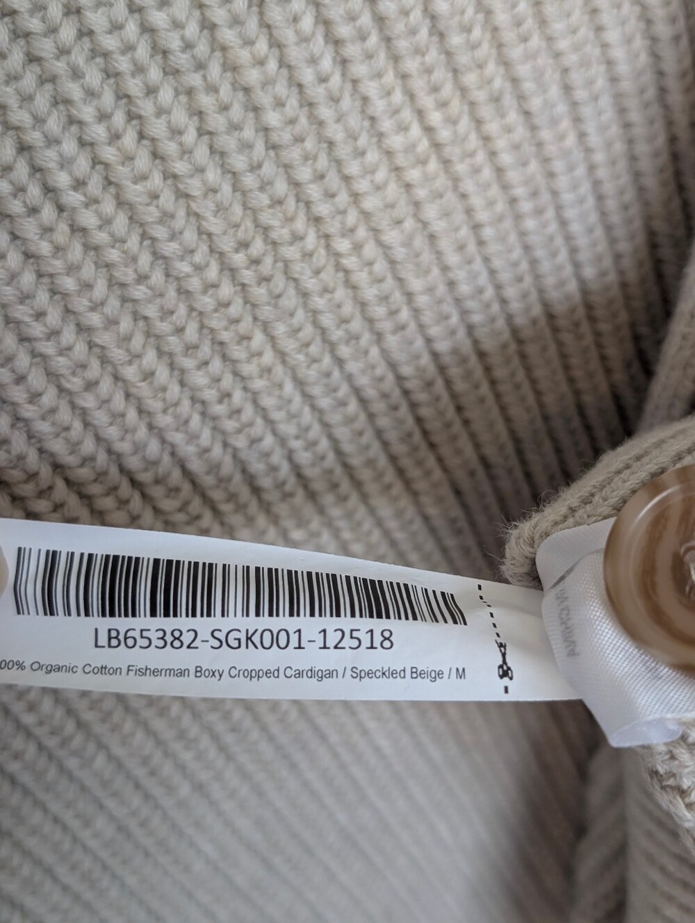 Quince Cream Ribbed V-Neck Button-Front Cardigan - Picture 6 of 9